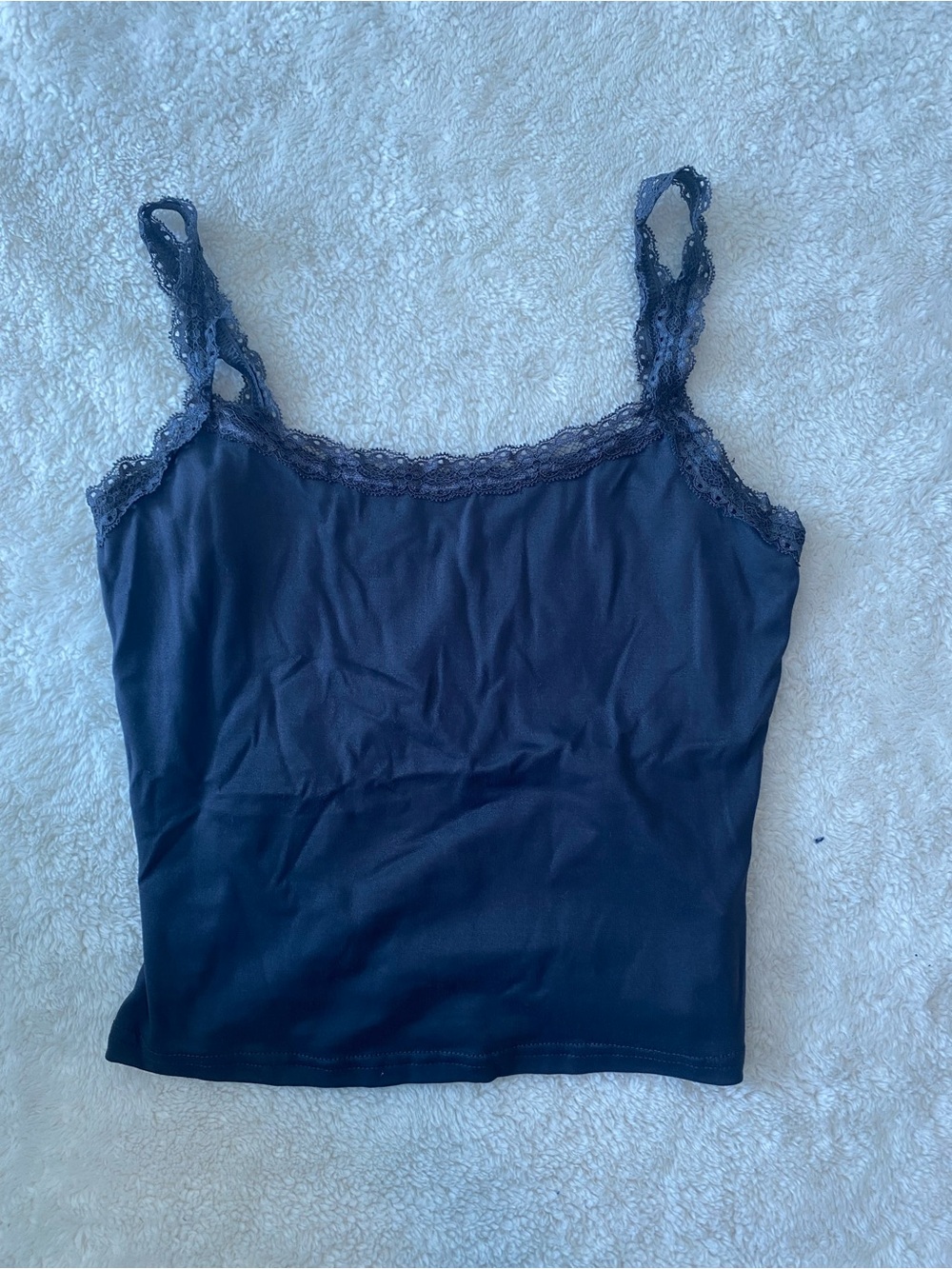 Grey lace trim camisole